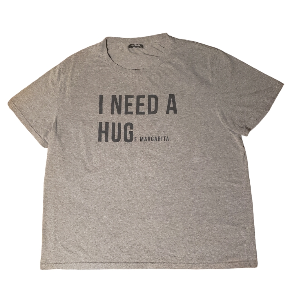 Women's Gray & Black Lettering Margarita T-shirt Size XXL